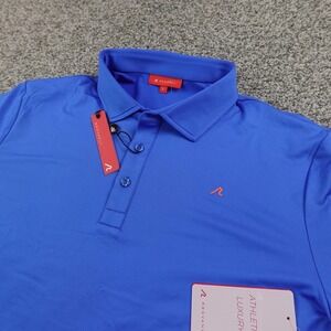 NEW Redvanly Polo Shirt Mens L Blue Golf Short Sleeve Performance Stretch Tech